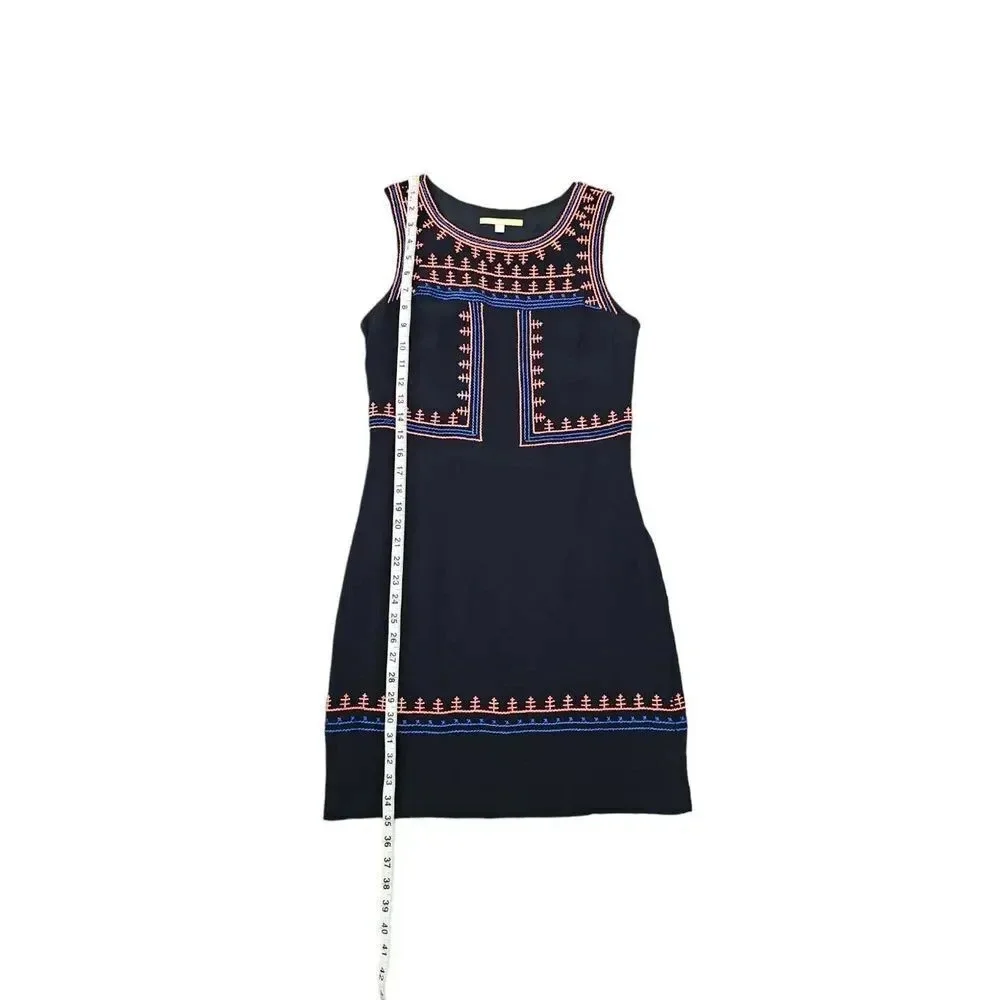 Gianni Bini Women's Embroidered Dress Size small Black Multicolor Sleeveless